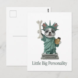 Französische Bulldogge Statue of Liberty Hunde Lie Postkarte
