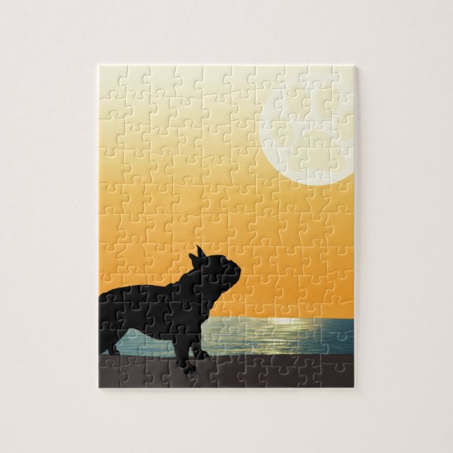Französische Bulldogge Surfside Sonnenuntergang (Vertikal)