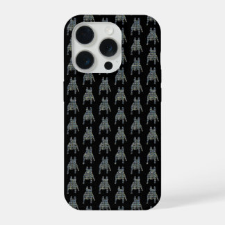 Französische Bulldogge Süße Hund Silhouette Gitter iPhone 15 Pro Hülle
