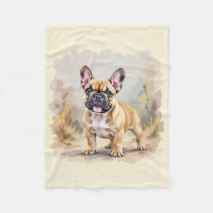 Französische Bulldogge Tan Fawn-farbene süße Frenc Fleecedecke