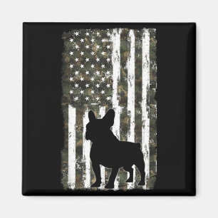 Französische Bulldogge Tarnung Amerikanische Flagg Magnet