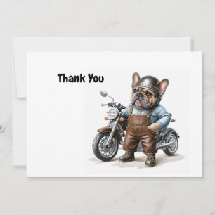 Französische Bulldogge thank you Motorrad Einladung