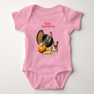 Französische Bulldogge Thanksgiving French Bulldog Baby Strampler