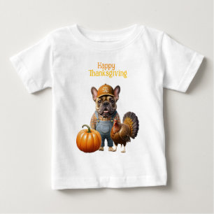 Französische Bulldogge Thanksgiving French Bulldog Baby T-shirt