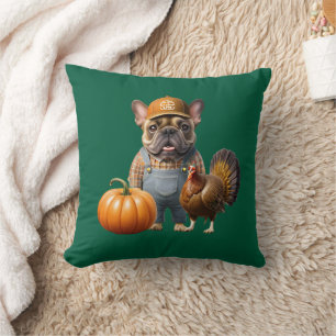 Französische Bulldogge Thanksgiving French Bulldog Kissen