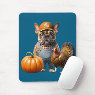 Französische Bulldogge Thanksgiving French Bulldog Mousepad