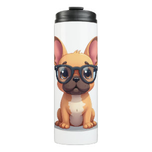 Französische Bulldogge trägt Brille Kopie Thermosbecher