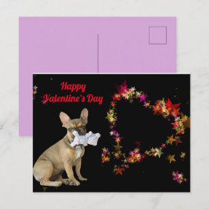 Französische Bulldogge Valentinstag French Bulldog Postkarte