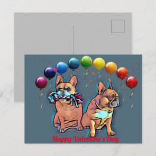Französische Bulldogge Valentinstag French Bulldog Postkarte