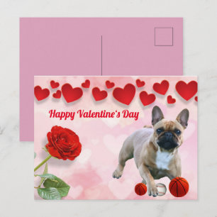 Französische Bulldogge Valentinstag French Bulldog Postkarte