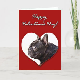 Französische Bulldogge Valentinstag-Karte Feiertagskarte