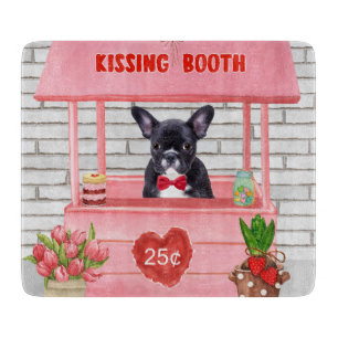 Französische Bulldogge Valentinstag Küssstand Schneidebrett