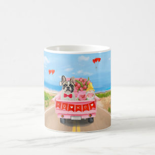 Französische Bulldogge Valentinstag-Lieferwagen Kaffeetasse