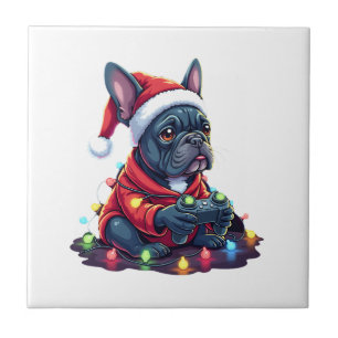 Französische Bulldogge Videospiel Controller Leich Fliese