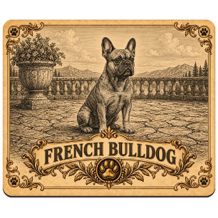 Französische Bulldogge, Vintage Heritage Dog Mousepad