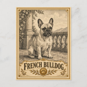 Französische Bulldogge, Vintage Heritage Hund Postkarte