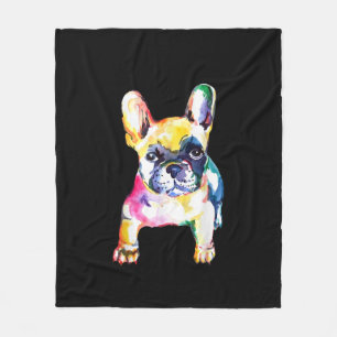 Französische Bulldogge Wasserfarbe Handzeichnung G Fleecedecke