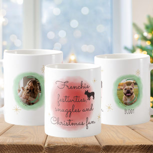 Französische Bulldogge-Wasserfarbe – Weihnachts-Ku Kaffeetasse