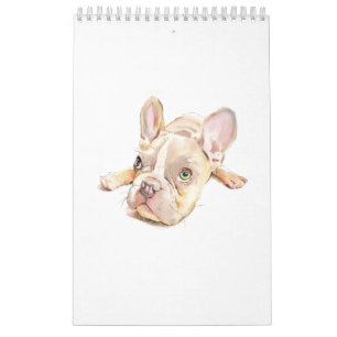 Französische Bulldogge Wasserfarben-Kalender – Süß Kalender