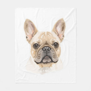 Französische Bulldogge Watercolor Fleece-Decke Neu Fleecedecke