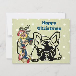 Französische Bulldogge  Weihnachten French Bulldog Einladung