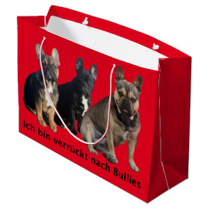 Französische Bulldogge Weihnachten French Bulldog Große Geschenktüte