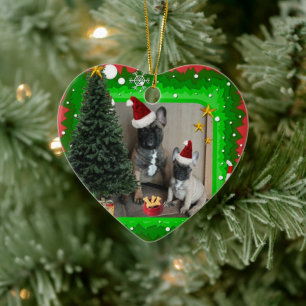 Französische Bulldogge Weihnachten French Bulldog Keramik Ornament