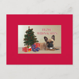 Französische Bulldogge Weihnachten French Bulldog  Postkarte