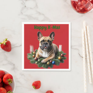 Französische Bulldogge Weihnachten French Bulldog Serviette