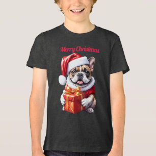 Französische Bulldogge Weihnachten French Bulldog Tri-Blend Shirt