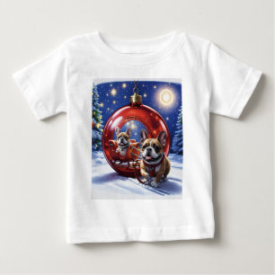 Französische Bulldogge Weihnachten French Bullog Baby T-shirt