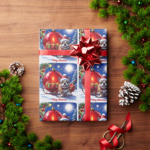 Französische Bulldogge Weihnachten  French Bullog Geschenkpapier