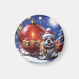 Französische Bulldogge Weihnachten French Bullog Magnet
