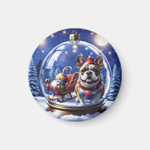 Französische Bulldogge Weihnachten French Bullog Magnet