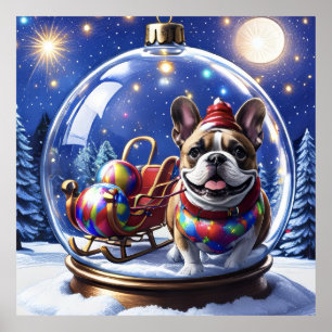 Französische Bulldogge Weihnachten French Bullog Poster
