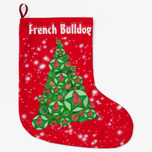 Französische Bulldogge Weihnachten Große Baumdekor Großer Weihnachtsstrumpf
