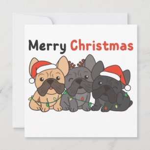 Französische Bulldogge Weihnachten Tiere Süße Hund Einladung