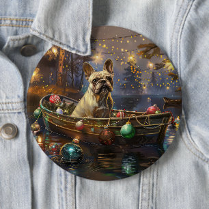 Französische Bulldogge Weihnachtliche Festliche Re Button
