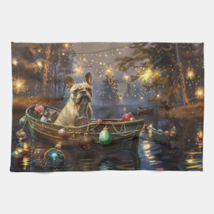 Französische Bulldogge Weihnachtliche Festliche Re Geschirrtuch