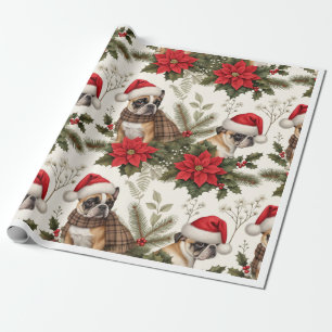 Französische Bulldogge Weihnachts-Geschenkpapier Geschenkpapier