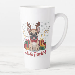 Französische Bulldogge Weihnachts-Tasse – Fa La La Milchtasse