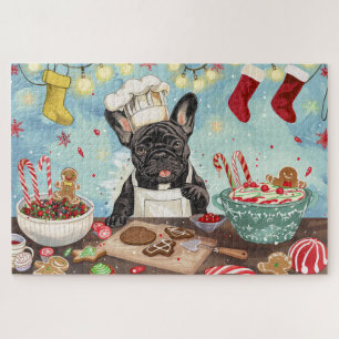 Französische Bulldogge-Weihnachtsbäckerei: Festlic