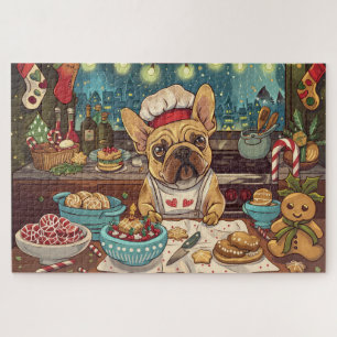 Französische Bulldogge-Weihnachtsbäckerei: Festlic