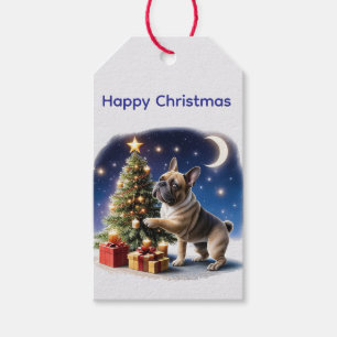 Französische Bulldogge Weihnachtsbaum Bulldog Geschenkanhänger