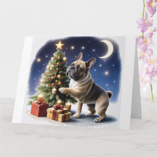 Französische Bulldogge Weihnachtsbaum Bulldog Karte