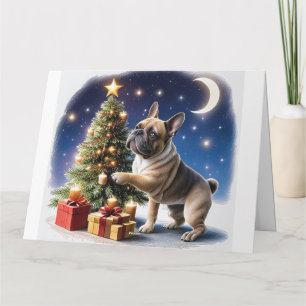 Französische Bulldogge Weihnachtsbaum Bulldog Karte