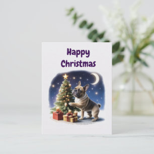 Französische Bulldogge Weihnachtsbaum Bulldog Postkarte