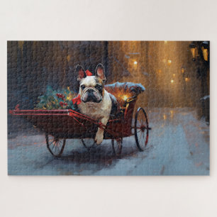 Französische Bulldogge Weihnachtsfest Saison