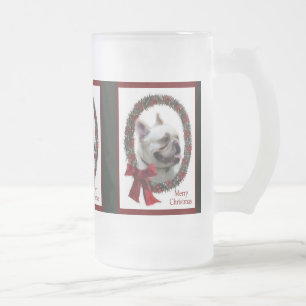 Französische Bulldogge Weihnachtsgeschenke Mattglas Bierglas