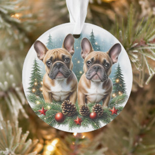 Französische Bulldogge Weihnachtskranz Bulldog Ornament